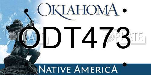 ODT473 Oklahoma License Plate