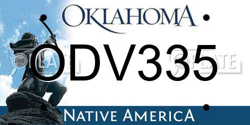 ODV335 Oklahoma License Plate
