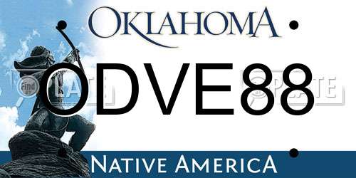 ODVE88 Oklahoma License Plate
