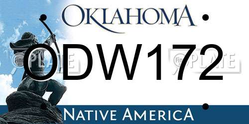 ODW172 Oklahoma License Plate