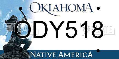 ODY518 Oklahoma License Plate