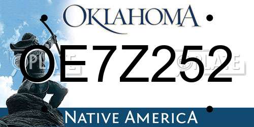 OE7Z252 Oklahoma License Plate