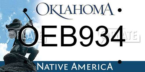 OEB934 Oklahoma License Plate