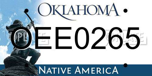 OEE0265 Oklahoma License Plate