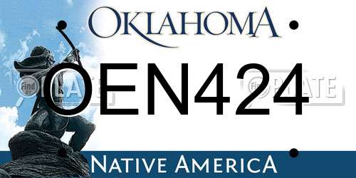OEN424 Oklahoma License Plate