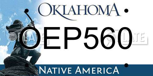 OEP560 Oklahoma License Plate