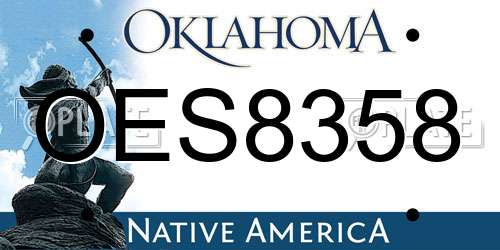 OES8358 Oklahoma License Plate