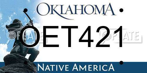 OET421 Oklahoma License Plate