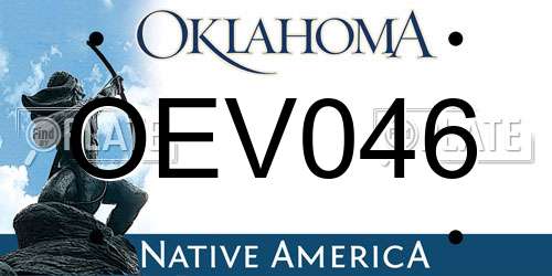 OEV046 Oklahoma License Plate