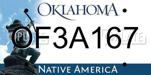OF3A167 Oklahoma License Plate