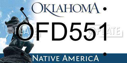 OFD551 Oklahoma License Plate