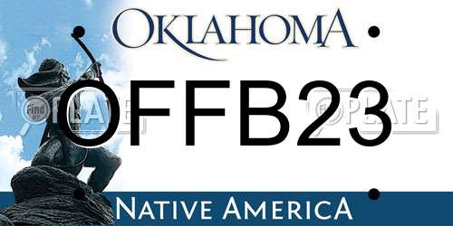 OFFB23 Oklahoma License Plate