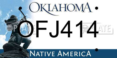 OFJ414 Oklahoma License Plate