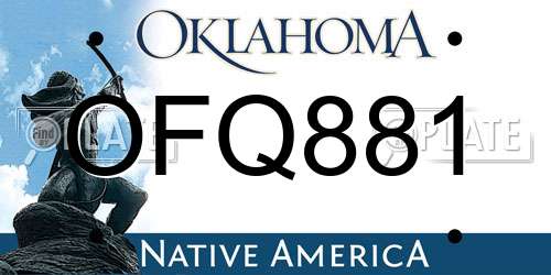 OFQ881 Oklahoma License Plate