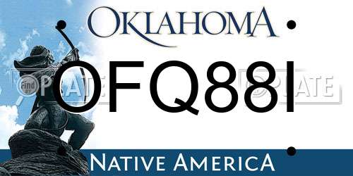 OFQ88I Oklahoma License Plate