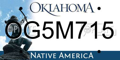 OG5M715 Oklahoma License Plate
