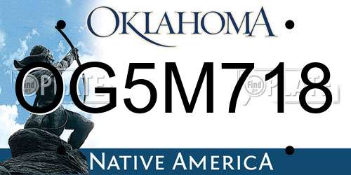 OG5M718 Oklahoma License Plate