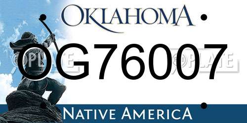 OG76007 Oklahoma License Plate