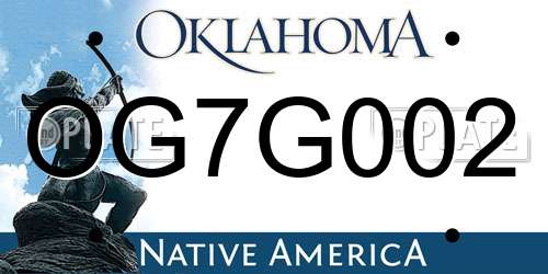 OG7G002 Oklahoma License Plate