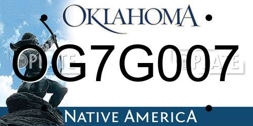 OG7G007 Oklahoma License Plate