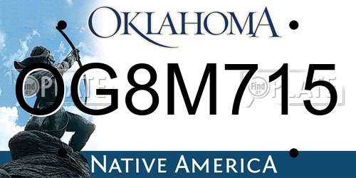 OG8M715 Oklahoma License Plate