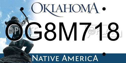 OG8M718 Oklahoma License Plate