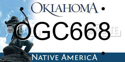 OGC668 Oklahoma License Plate