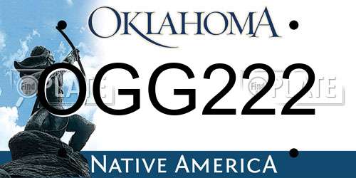 OGG222 Oklahoma License Plate