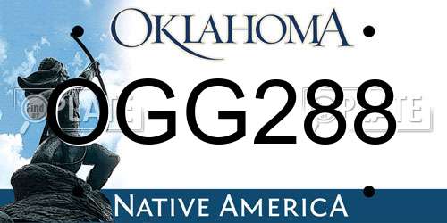 OGG288 Oklahoma License Plate