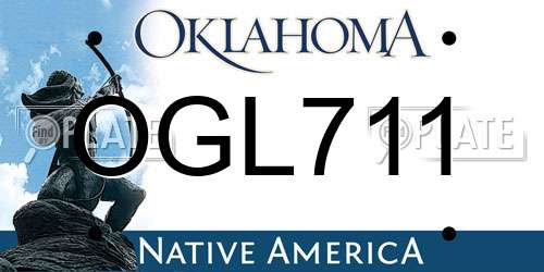 OGL711 Oklahoma License Plate