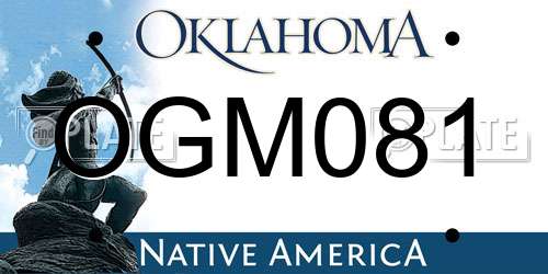 OGM081 Oklahoma License Plate