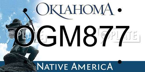 OGM877 Oklahoma License Plate
