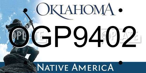 OGP9402 Oklahoma License Plate