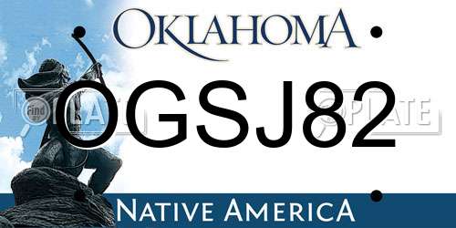 OGSJ82 Oklahoma License Plate