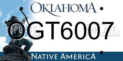 OGT6007 Oklahoma License Plate