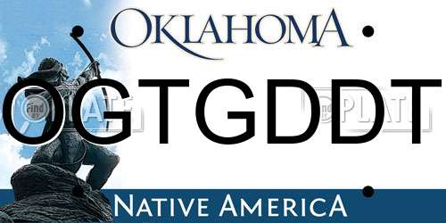 OGTGDDT Oklahoma License Plate