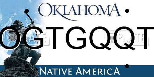 OGTGQQT Oklahoma License Plate