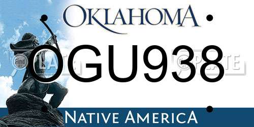 OGU938 Oklahoma License Plate