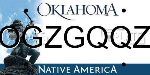 OGZGQQZ Oklahoma License Plate