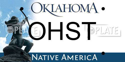 OHST Oklahoma License Plate