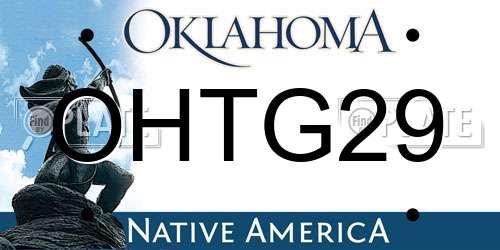 OHTG29 Oklahoma License Plate