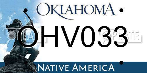 OHV033 Oklahoma License Plate