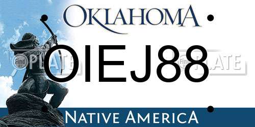 OIEJ88 Oklahoma License Plate