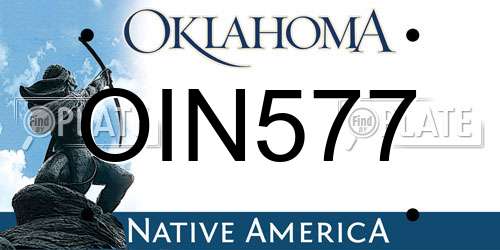 OIN577 Oklahoma License Plate