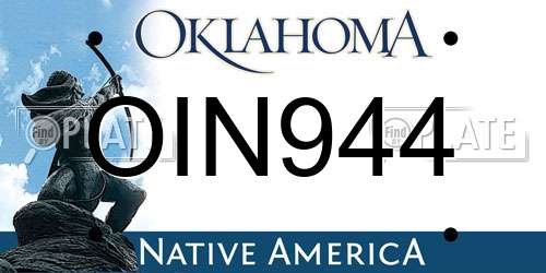 OIN944 Oklahoma License Plate