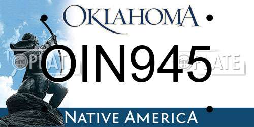 OIN945 Oklahoma License Plate