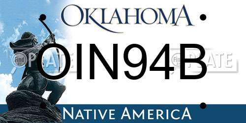 OIN94B Oklahoma License Plate