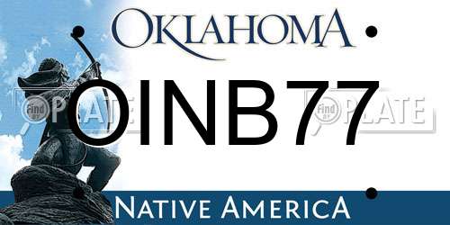 OINB77 Oklahoma License Plate