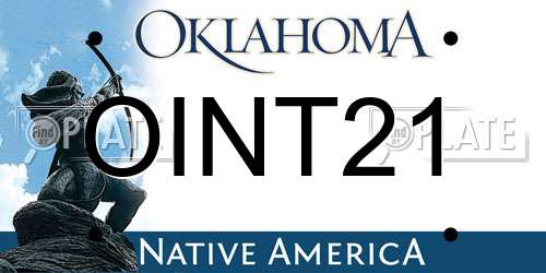 OINT21 Oklahoma License Plate