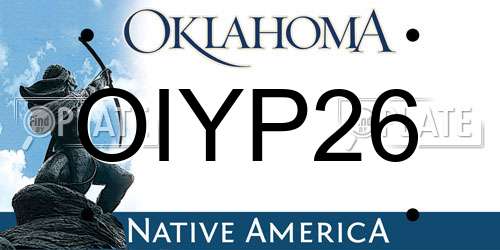 OIYP26 Oklahoma License Plate